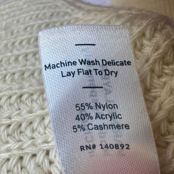 Marine Layer Olivia Crewneck Sweater in Cream White Medium Pointelle Knit - Picture 13 of 15